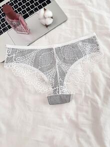 Napfluff Quần lót ren phối màu xám nhạt, thoáng mát dành cho nữ. - Xám - Xem 1