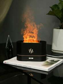 7 Colors Flame Air Aroma Diffuser Humidifier Without Essential Oil Aromatherapy Machine USB Powered Desktop Fire Mist Humidifier For Bedroom Living Room Decorative Aroma Ambient Light For Friend Birthday Holiday Gift - multicolor - View 8