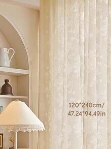 Cirelle 1pc French Romantic Floral & Butterfly Embroidered Sheer Curtains, Vintage Voile Window Panels For Living Room & Bedroom - multicolor - View 10