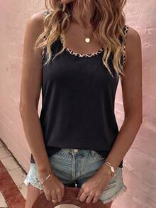 EMERY ROSE New Vintage Fashion Casual Basic U-Neck Leopard Print Tank Top - Multicolor - View 4