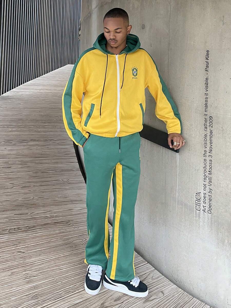 Ngobest Haus Ngobest Haus Bộ áo hoodie có khóa kéo thường ngày dành cho nam - màu đen - Xem 1