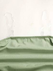 SHEIN Girlism Tween Girl/Tween Girls' Summer Casual Vacation Minimalist Comfortable Layered Ruffle Trim Tube Top Dress - Green - View 6