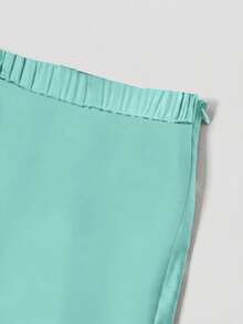 Firerie Chân váy nữ size lớn màu trơn, phong cách casual, đa năng, mặc hàng ngày - màu xanh lá - Xem 4