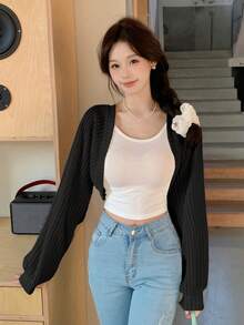 DAZY Ladies' Regular Jacket Coat Shawl,Fall Clothes - Black - View 3