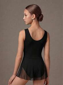 SHEIN 青少年女孩服飾 黑色秋季運動舞蹈服運動套裝，可愛，校園，返校季 - 黑色 - 查看 3