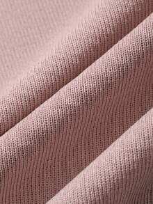 Dazy Plus Plus Size Women Casual Loose Solid Color Half-Placket Short Sleeve Knit Top, Suitable For Spring And Summer Commuting - Baby Pink - View 6