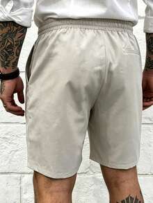 Manfinity CasualCool Men's Casual Apricot Color Slant Pocket Drawstring Waist Shorts, Holiday - Apricot - View 2