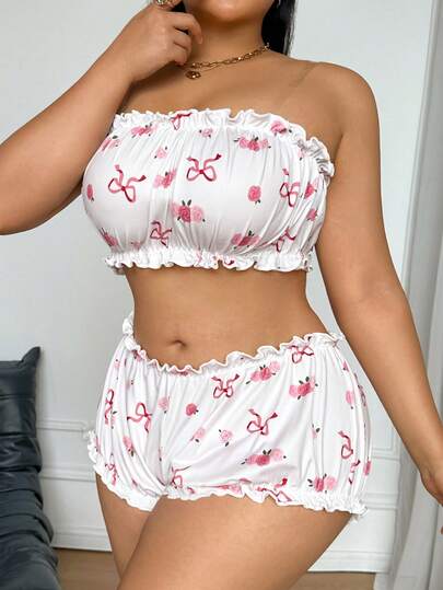 SHEIN 2pcs Plus Size Wireless Bra Set