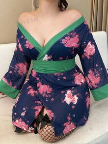 Vibekara 性感浪漫印花收腰短裙 - 藏蓝色 - 查看 6