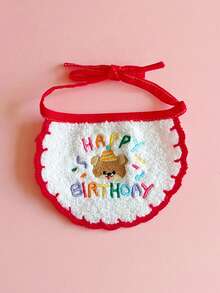 PETSIN 1PC/SET Lovely Puppy Kitten Birthday Party Outfit, Fashion Birthday Hat Saliva Bib Set - Multicolor - View 14