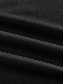 ROMWE MEN Kemeja Polo Lengan Pendek Pria Motif Tengkorak Kasual Serbaguna untuk Pemakaian Sehari-hari - Hitam - View 3