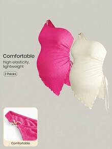Modmama Maternity Simple Solid Color Oblique Shoulder T-Shirt, Casual Daily Wear - Pink - View 1