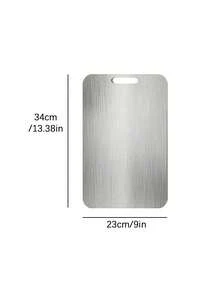 Tablas de cortar de acero inoxidable 304 Taima Titanio para cocina, tablas de cortar de acero para carne, frutas y verduras - Plateado - Ver 10