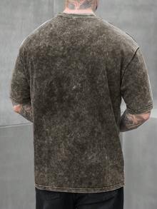 SLATEMANN Kaos Pria Kasual Leher Bulat Longgar Lengan Pendek, Pakaian Sehari-hari Musim Panas - Coklat - View 2