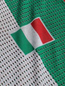 Manfinity EMRG Men's Casual Patchwork Knit Pullover, Versatile For Daily Wear, Football - Red and White - View 5