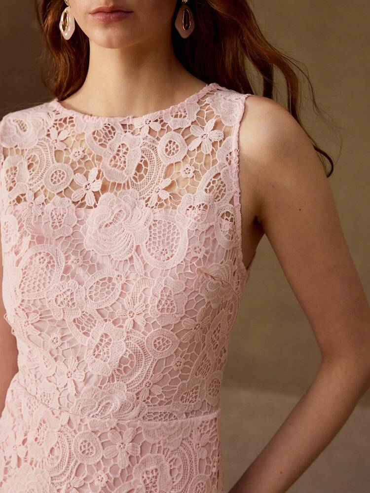 SPRING 2026 WOMEN'S FLORAL LACE TRIM SHORT DRESS