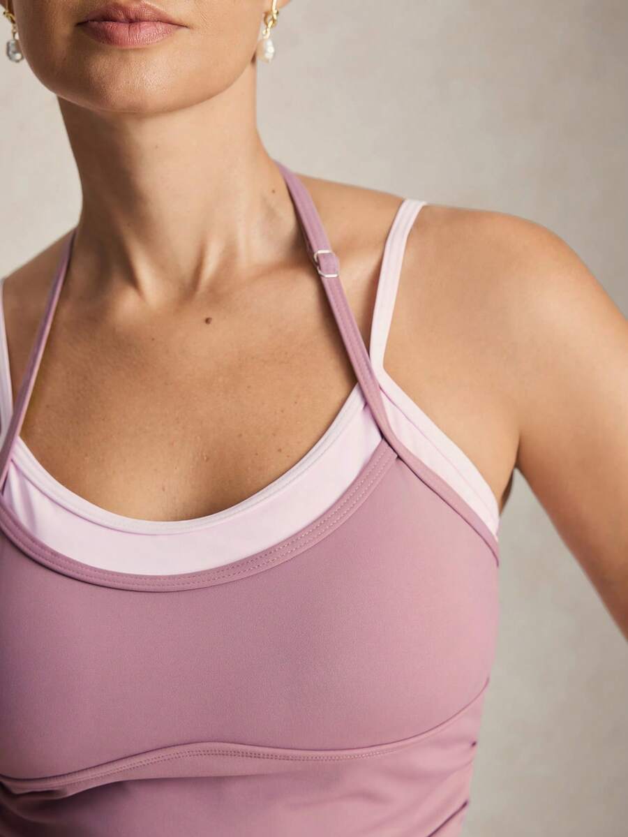 Activina Áo hai dây crop top không tay mùa hè cho nữ - Hồng - Xem 1