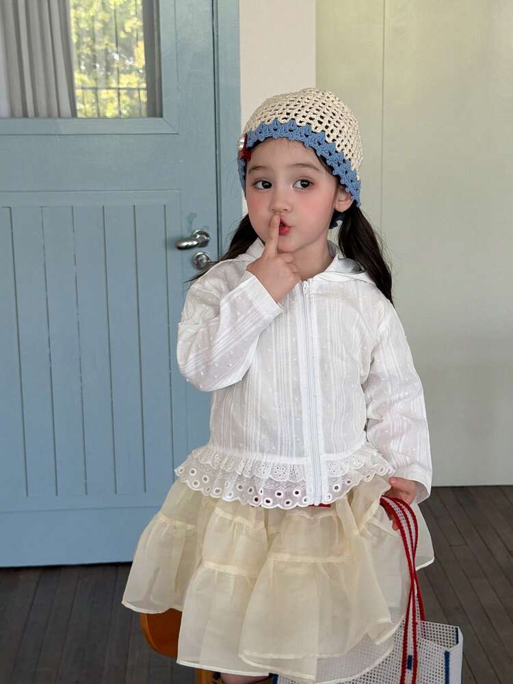 Infant/Toddler Girls' Solid Color Hooded Casual Spring/Summer Korean Style Jacket