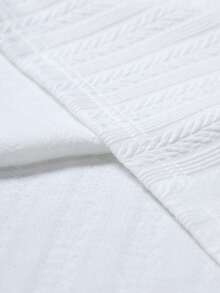 Manfinity Homme Áo thun nam tay ngắn cỡ lớn, dệt jacquard họa tiết bông lúa mì, thời trang đa năng, phù hợp mặc hàng ngày, món quà lý tưởng cho bạn trai hoặc chồng. - trắng - Xem 5
