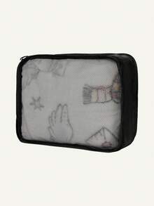 7pcs Travel Packing Bags, Large Capacity Multi-Function Zipper Storage Bags, Hand-Held Travel Bag, Storage Bag, Mesh Bag, Shoe Bag, Bottle Sleeve, Drawstring Bag, General Bag, Luggage Bag, Underwear Storage Bag, Hospital Bag, Shirts, Underwear, Clothes,Easy To Pack, Business Trip, Travel For Holiday - Black - View 8