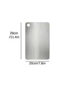 Tablas de cortar de acero inoxidable 304 Taima Titanio para cocina, tablas de cortar de acero para carne, frutas y verduras - Plateado - Ver 9