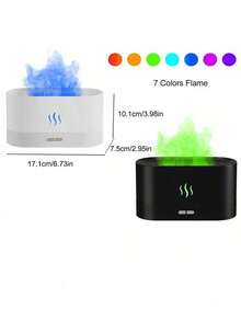 7 Colors Flame Air Aroma Diffuser Humidifier Without Essential Oil Aromatherapy Machine USB Powered Desktop Fire Mist Humidifier For Bedroom Living Room Decorative Aroma Ambient Light For Friend Birthday Holiday Gift - multicolor - View 10