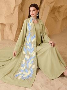 Layrah Conjunto de 2 piezas personalizado, elegante y de moda, con parches y adornos para mujer, de corte holgado - Mostaza Amarilla - Ver 4