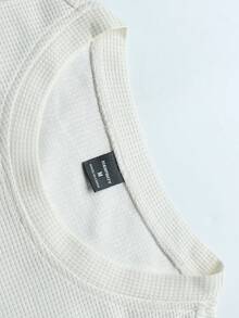 Manfinity Homme Bộ 2 món áo thun tay ngắn màu be trơn thường ngày cho nam và quần dài, trang phục mùa hè phối màu kem. Món quà tuyệt vời cho bạn trai hoặc chồng. Trang phục ấm áp - Màu be - Xem 7