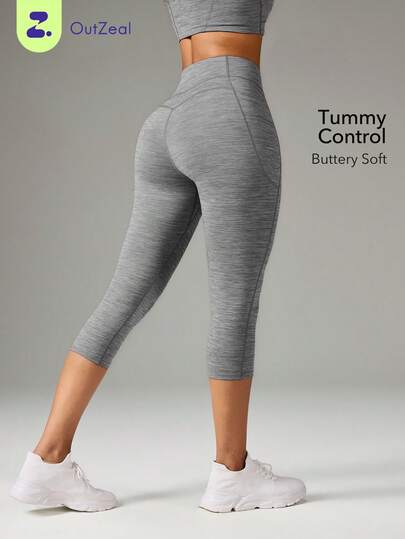 OutZeal Women Sports Leggings Causal Yoga Tummy Control Capris Active Bottoms