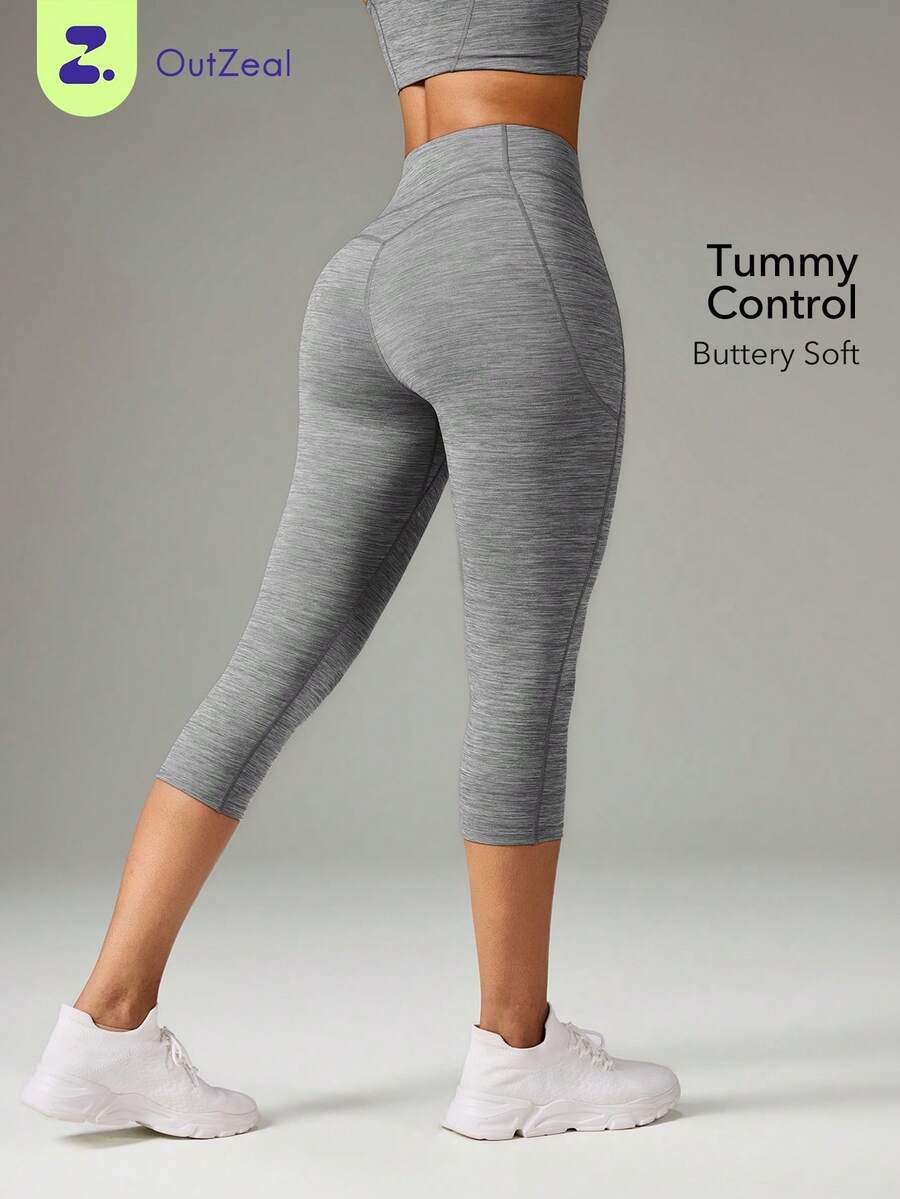 OutZeal Quần legging thể thao nữ, quần lửng tập yoga, quần năng động giúp kiểm soát vòng bụng. - Màu Xám nhạt - Xem 1