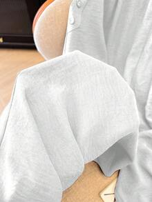 GlowEve CURVE Pantalones casuales con cordón para mujer de talla grande - Blanco - Ver 7