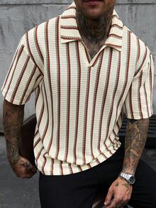 Manfinity Homme 时尚男士常规袖短袖 Polo 衫，纽扣前襟，波西米亚风图案；男士纯色针织半拉链网眼纹理短袖 Polo 衫；男士针织衫；男士钩针衬衫；男士复古衬衫；MerlaDesigns 男女通用多色衬衫；夏季衬衫；钩针格子衬衫；彩色格子钩针衬衫；男士钩针衬衫；彩虹衬衫。 - 彩色 - 查看 6