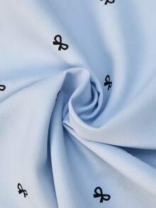 Everyssa 女士全印花抽绳腰斜插口袋休闲裤 - 藍色 - 查看 8