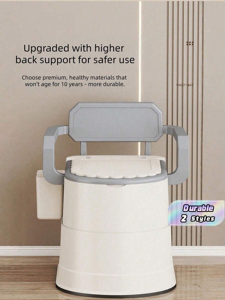 1 buah Kursi Toilet Samping Tempat Tidur Tugas Berat, Dengan Alas Anti Selip, Sandaran Lengan, dan Cincin Dudukan yang Ditinggikan - Konstruksi Plastik Tugas Berat, Segel Bau Dua Lapis, Desain Ringan dan Ringkas, Kaki Kokoh, Cocok untuk Penggunaan Pasca Operasi - MultiWarna - View 1