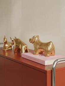 Cirelle 1 Tượng động vật bằng gốm mạ vàng, hình chó con, kỳ lân, bò, đồ trang trí bằng gốm phong cách Bắc Âu hiện đại, đồ trang trí nhỏ mạ vàng cho bàn cà phê phòng khách, lý tưởng cho lối vào, phòng khách, phòng ngủ, món quà hoàn hảo để trang trí nhà cửa. - Nhiều màu - Xem 3