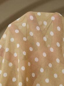 BELROSIE Camisa de manga larga con cuello alto y puños con lazo, con forro a lunares - Amarillo - Ver 7