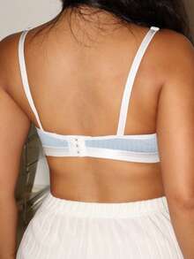 EasyFave Lace Underwire Push-Up Bra For Small Bust - Blue - View 2