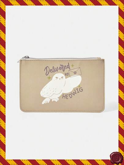 HARRY POTTER X SHEIN 1 chiếc ví đựng thẻ và tiền xu màu đỏ táo tàu thời trang, dung tích lớn.