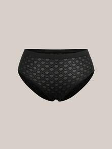 Barelissa 1pc Geometric Pattern Full Coverage Plus Size Women's Briefs - Black - View 7