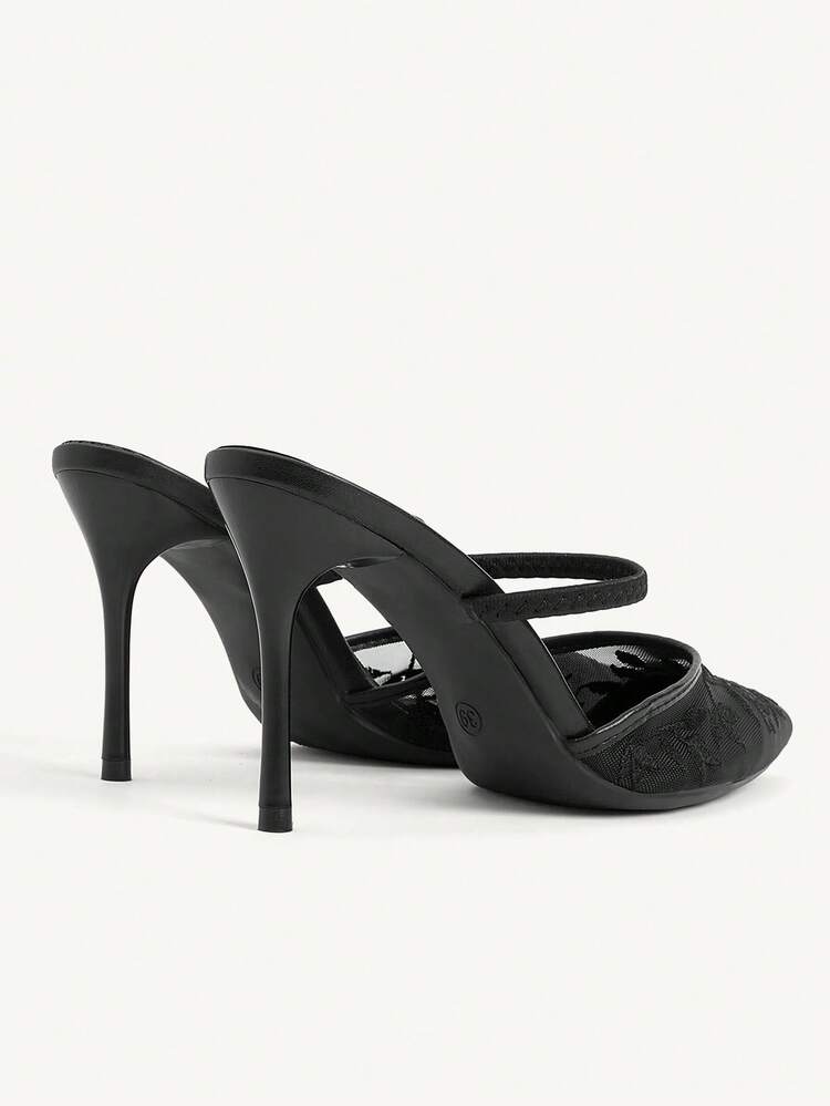 CUCCOO CHICEST Women Shoes Spring And Summer New Nude Mesh Embroidered Pointed High Heels, Buckle With Hollow Stiletto Sandals, Non-Slip Soft-Soled Commuter Shoes, French Elegance, Daily Dating Wedding Bridesmaid Shoes, Banquet Dress Cheongsam With Shoes, Temperament Versatile Women's Shoes