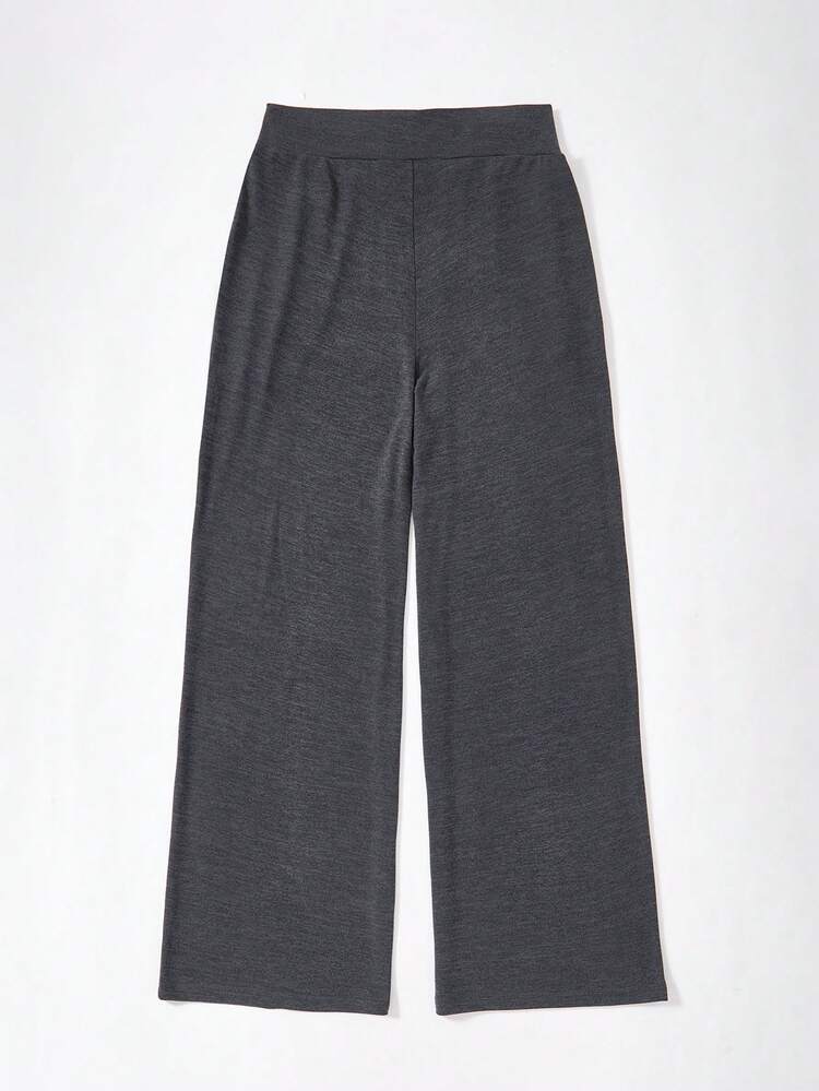 Plus Size Women Casual Everyday Commute Solid Color Elastic Waist Loose Wide Leg Pants Summer Outfit For Women