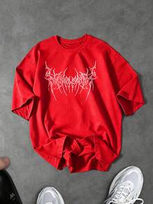 Sport MetroGents Men's Short Sleeve Thorn Print Sports T-Shirt, Summer Graphic Tees With Horror Designs, Band Tees, Custom Tees, Cam - 3 - 查看 4