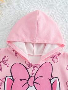SHEIN Áo khoác trùm đầu họa tiết động vật dễ thương cho bé gái, phù hợp cho kỳ nghỉ, đi biển - Hồng - Xem 7