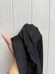 SHEIN EZwear 大码女式休闲纯色高腰修身七分裤，日常通勤百搭。 - 黑色 - 查看 7