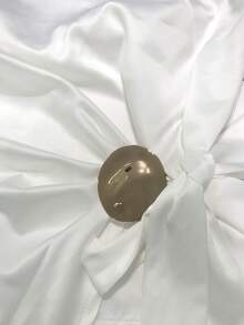 Balvessa Áo hai dây satin đen phối ren dành cho nữ - trắng - Xem 3
