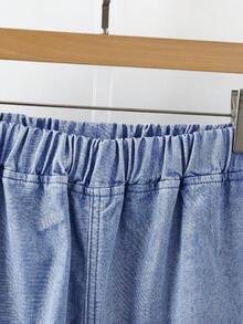 EMERY ROSE EMERY ROSE Plus Size Women's Denim Shirt & Pants 2 Pieces Set - Light Wash - View 6