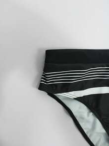Naviga Onda 男士条纹抽绳舒适休闲夏季沙滩泳裤 - 黑色 - 查看 8