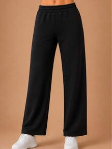 Super Soft And Sport Straight Pants - 黑色 - 查看 2