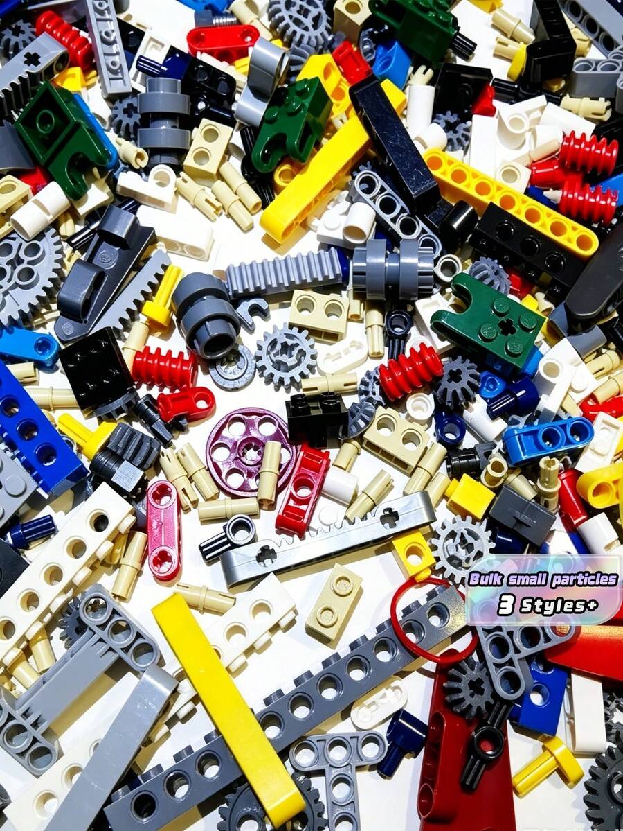 500g Technical Building Block Set For Adults - Axle Connector With Universal Joint Sleeve, Small Piece Building Block Set Compatible With Gears, Tires, And Technical Components (Color Random) - Multicolor - View 1