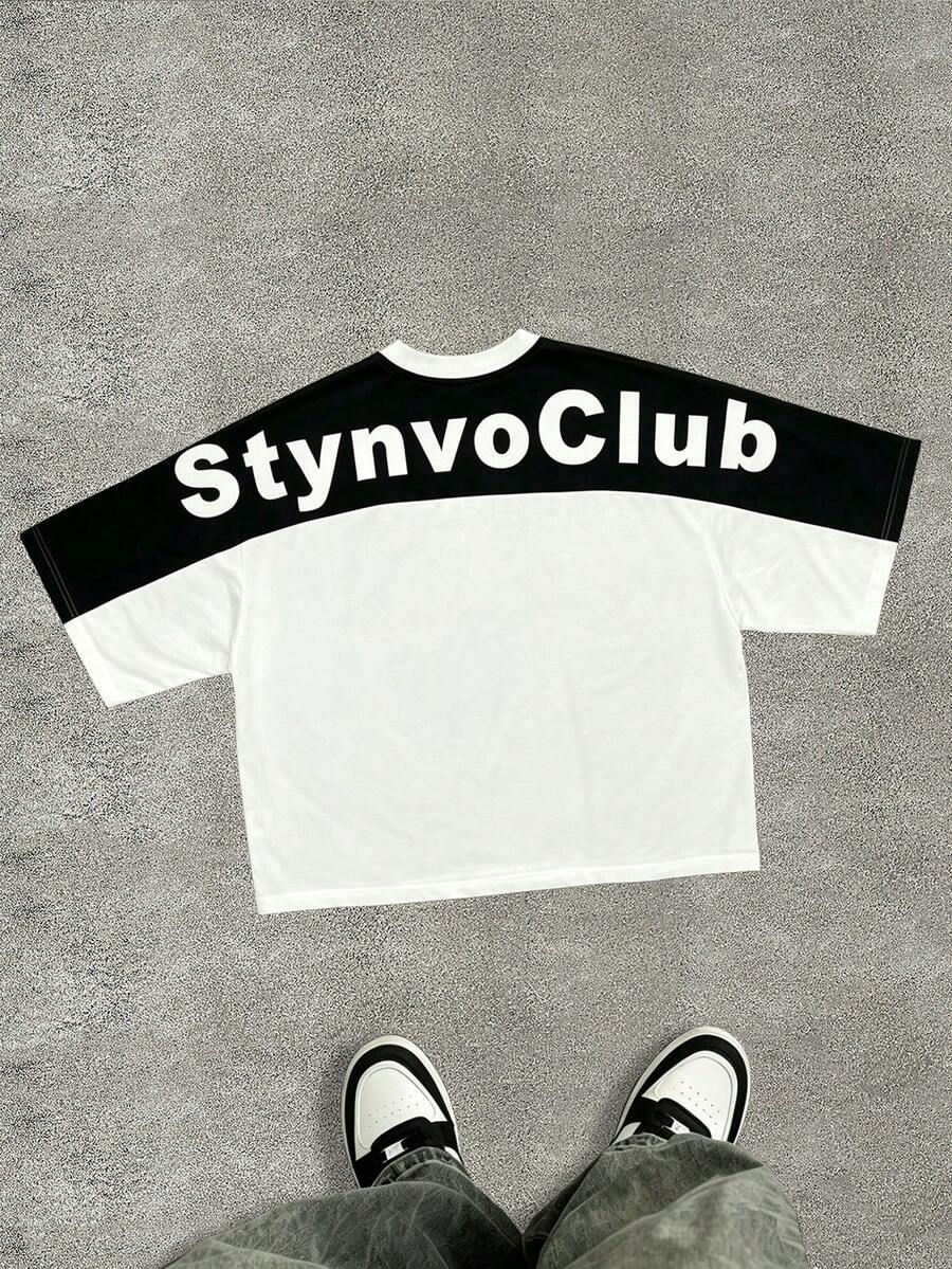 STYNVO Men's Colorblock Print Short Sleeve T-Shirt - White - View 1